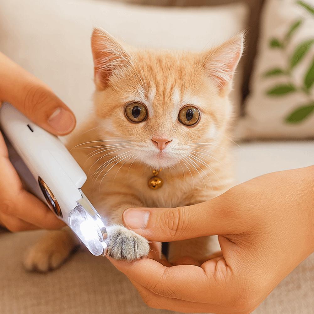 2-in-1 Cat Nail Grinder Quiet Operation LED Dog Nail Trimmer USB Rechargeable Splash Guard Nail Grooming Tool