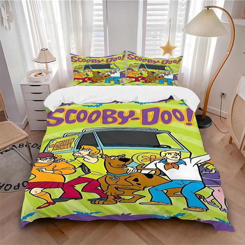 3pcs Scooby-Doo Duvet Cover Set - Machine Washable, Includes 1 Duvet Cover and 2 Pillowcases, No Core Included yy251022242