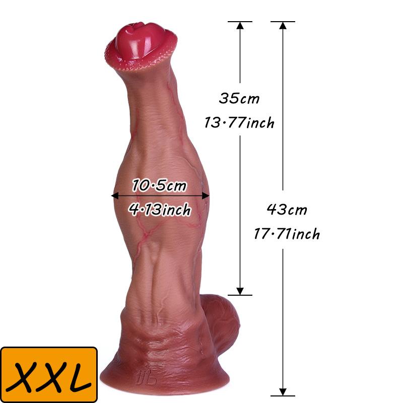 43CM XXXL Realistic Thick Silicone Dildo Smooth Surface Strong Suction Cup 5 Sizes Extra Large Body Safe Adult Toy
