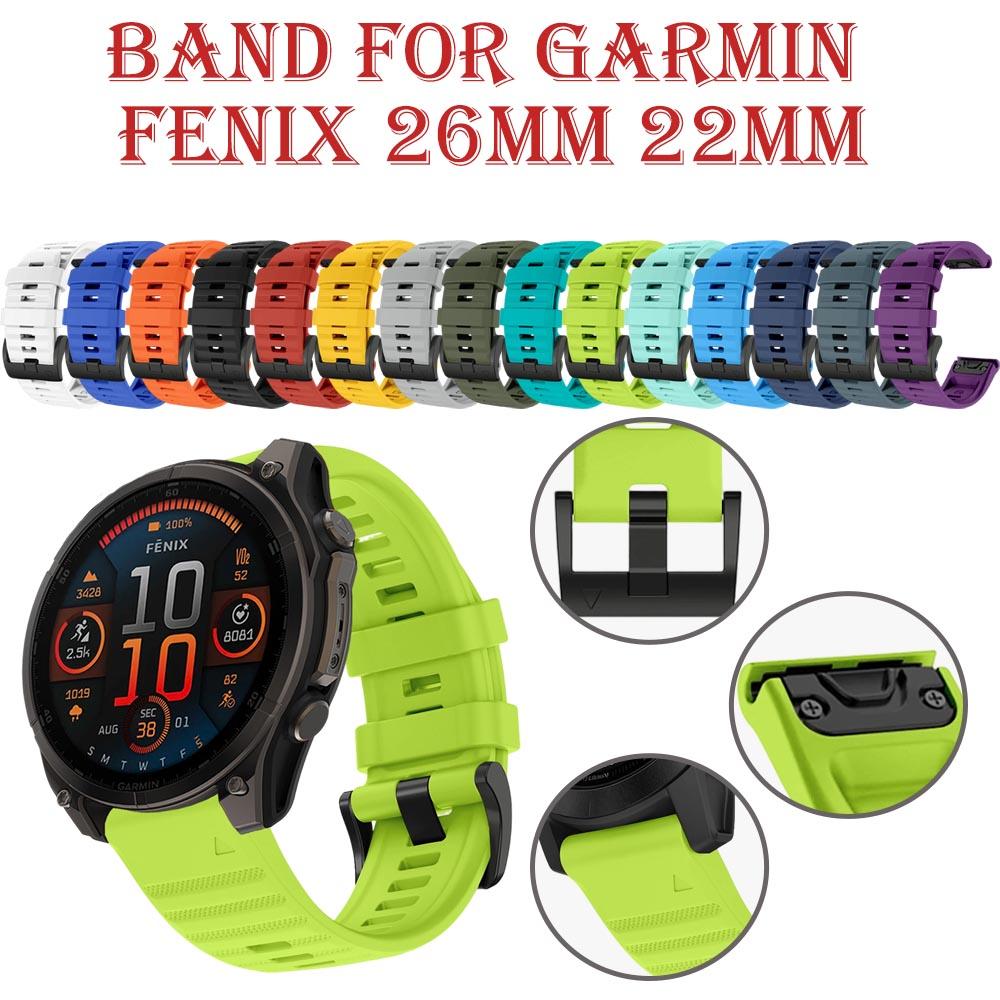 26/22mm Soft Silicone Strap for Garmin Fenix 8/Tactix 8/Enduro3 2/Fenix E 7X 6X Quick Fit Bracelet Wristband Garmin Fenxi E 47mm