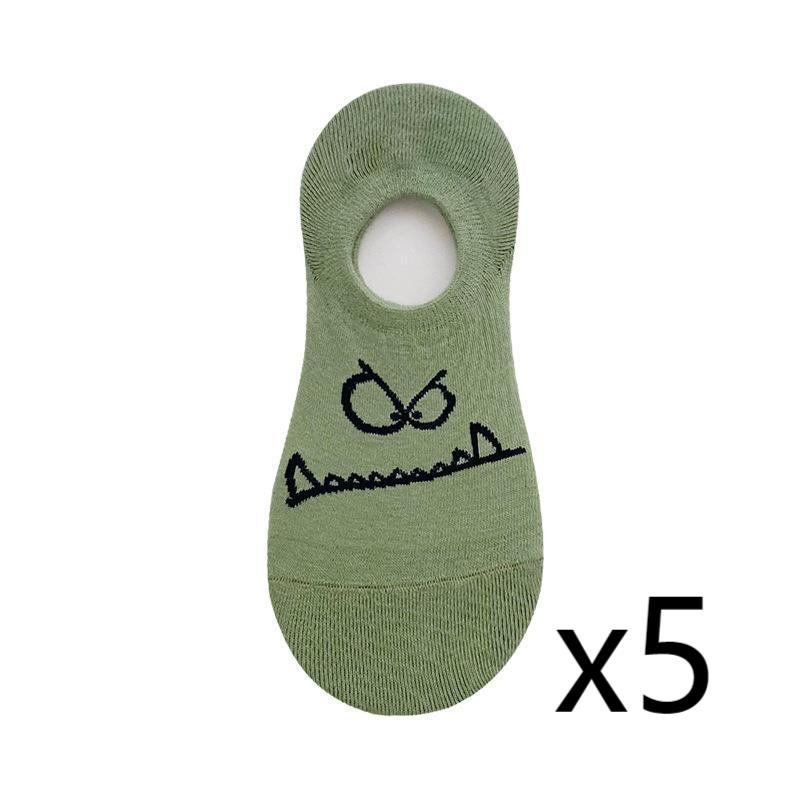 5 Paires Chaussettes Bateau Cartoon Drôles Chaussettes pour Femmes Été Fines Invisibles Bouche Peu Profonde Japonaises Mignonnes Courtes