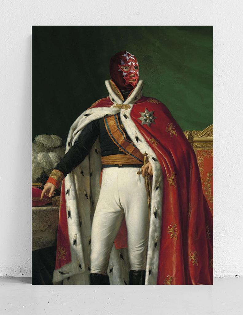 Canvas Painting Portrait Luchador Wrestler