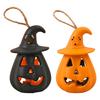 yangyizhi 12 Pcs Halloween LED Pumpkin Lantern, Spooky Hanging Lighted Light with Witch Hat for Indoor Outdoor Home Party Decor