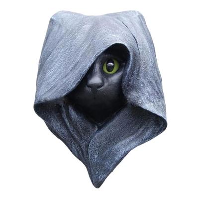 Resin Cat Sculpture Wall Hanging Cat Statue Gothic Witch Cat Ornament for Halloween Decoration