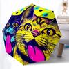 1pc Cats Colors Automatic Open/Close Umbrella, Portable Folding Umbrella, Compact Travel Umbrella For, Birthday/Christmas Gift 5054
