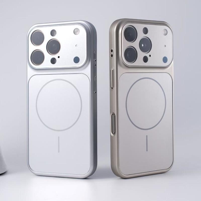 Luxury Plating Matte Glass Camera Protect Phone Case For iPhone 17 16 15 14 13 Pro Max 17Pro 17 Air For Magsafe Magnetic Cover