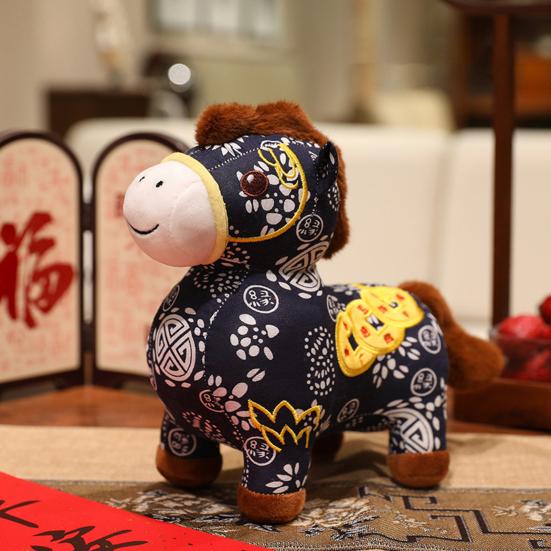 Blessing Horse Plush Toy Chinese Style Stuffed Horse Doll Good Luck