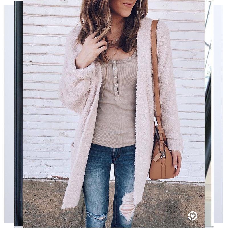 Premium Quality Women Long Sleeve Loose Sweater Knitted Cardigan Coat Jacket Outwear Casual For Effortless Style