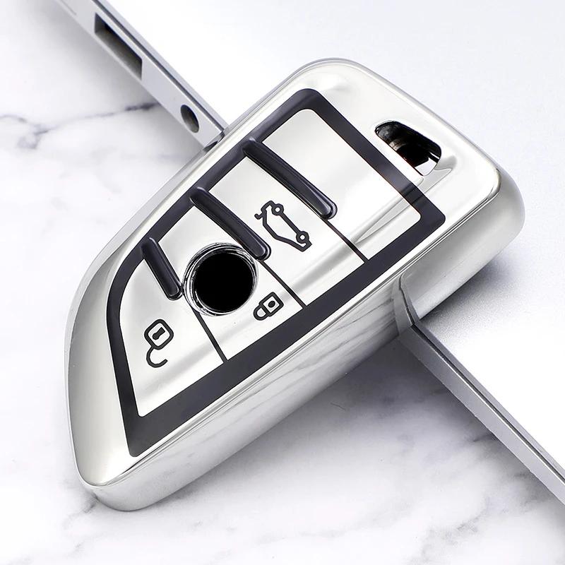 TPU Shell Fob for BMW 2 3 5 7 Series X1 X3 X5 X6 F45 F46 G20 G30 G32 G11 G12 F48 G01 F15 F85 F16 F86 Car Key Case Cover Holder