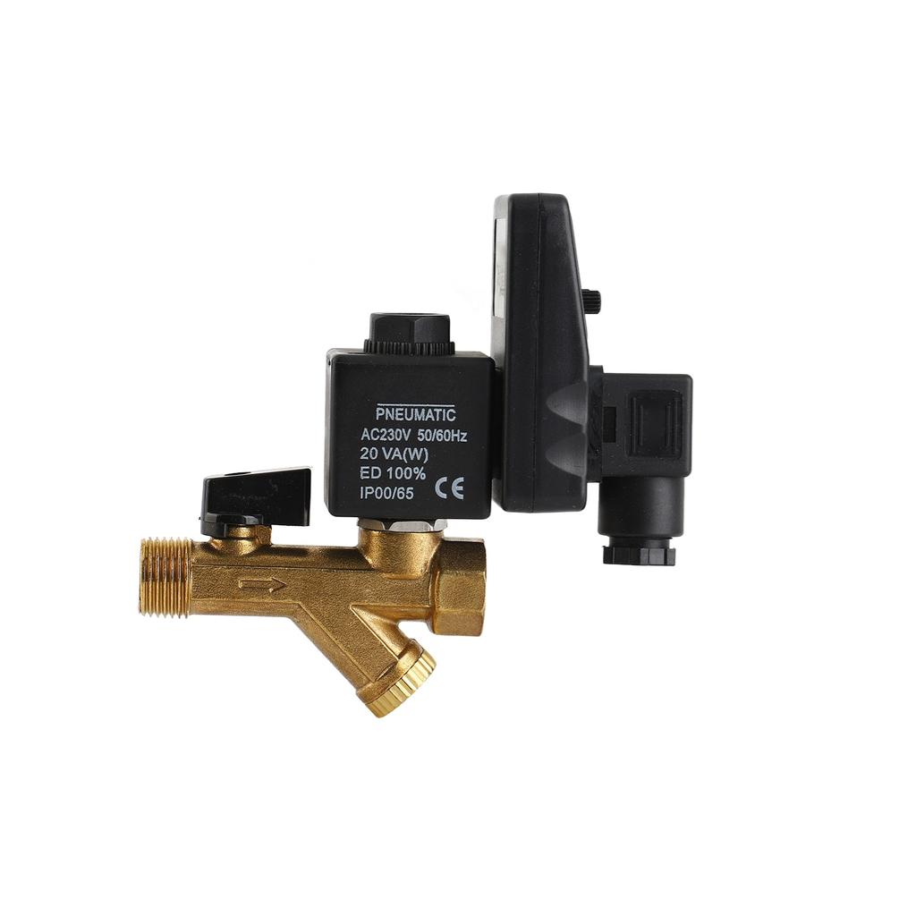 1 2 Inch Electronic Drain Valve Brass Automatic Timed Condensate Drain Valve 2 Way Unidirectional Solenoid Valve for