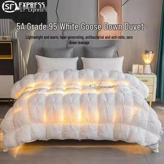 Luxury 95% White Goose Down Winter Quilt - Thick, All-Cotton, Five-Star Hotel Quality