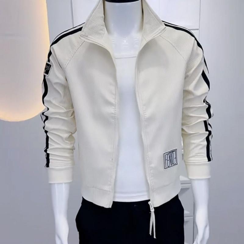 

Осенние новые стильные куртки для молодых мужчин, красивые, модные и универсальные, корейская версия, тонкие, повседневные, модные, с воротником-стойкой. M