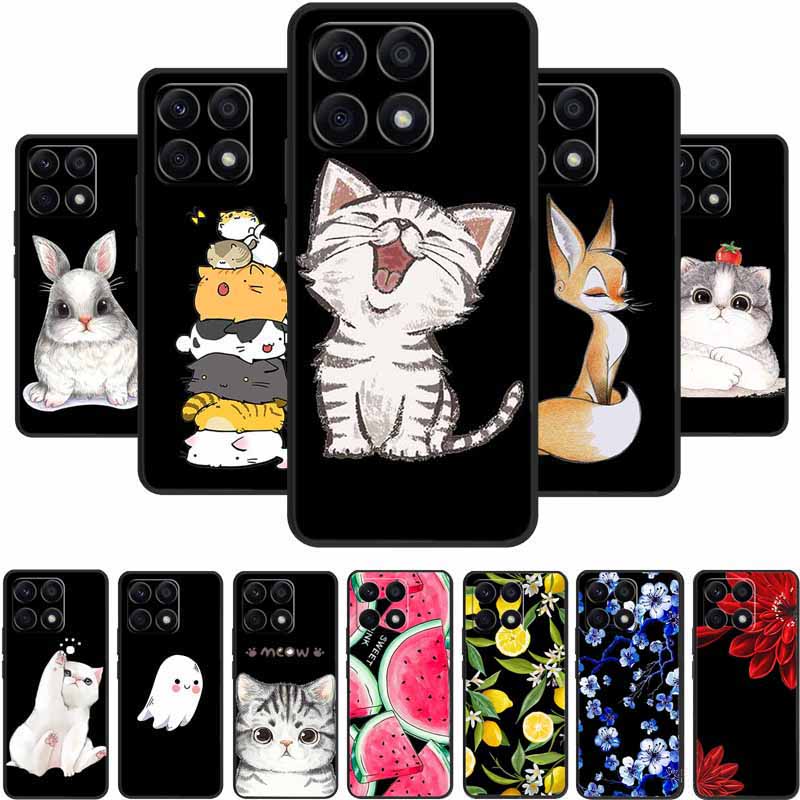 Black Silicone Case For Xiaomi 15T Pro Case Cartoon Cat Soft Back Cover For Xiaomi 15T 5G 17 14T Pro Phone Case Coque Funda Para