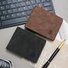 Retro Men's Matte Short Wallet - 2-Fold Coin Purse with US Dollar Design