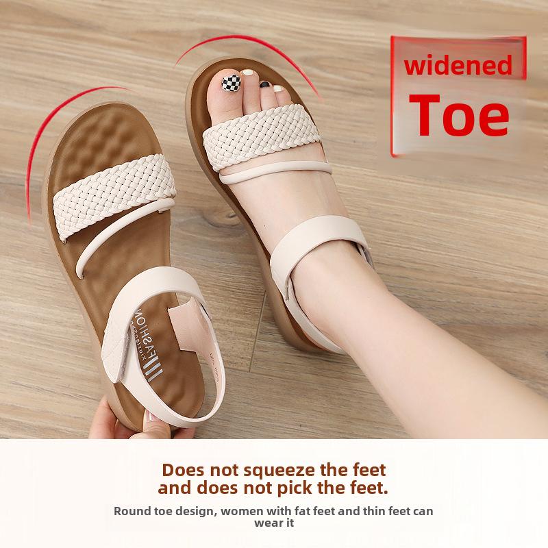 2025 Summer Fashion Soft Sole Wedge Sandals for Middle-Aged Women Shoes