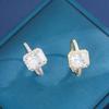 S925 Sterling Silver Princess Square Moissanite Open Ring - European & American Style Jewelry
