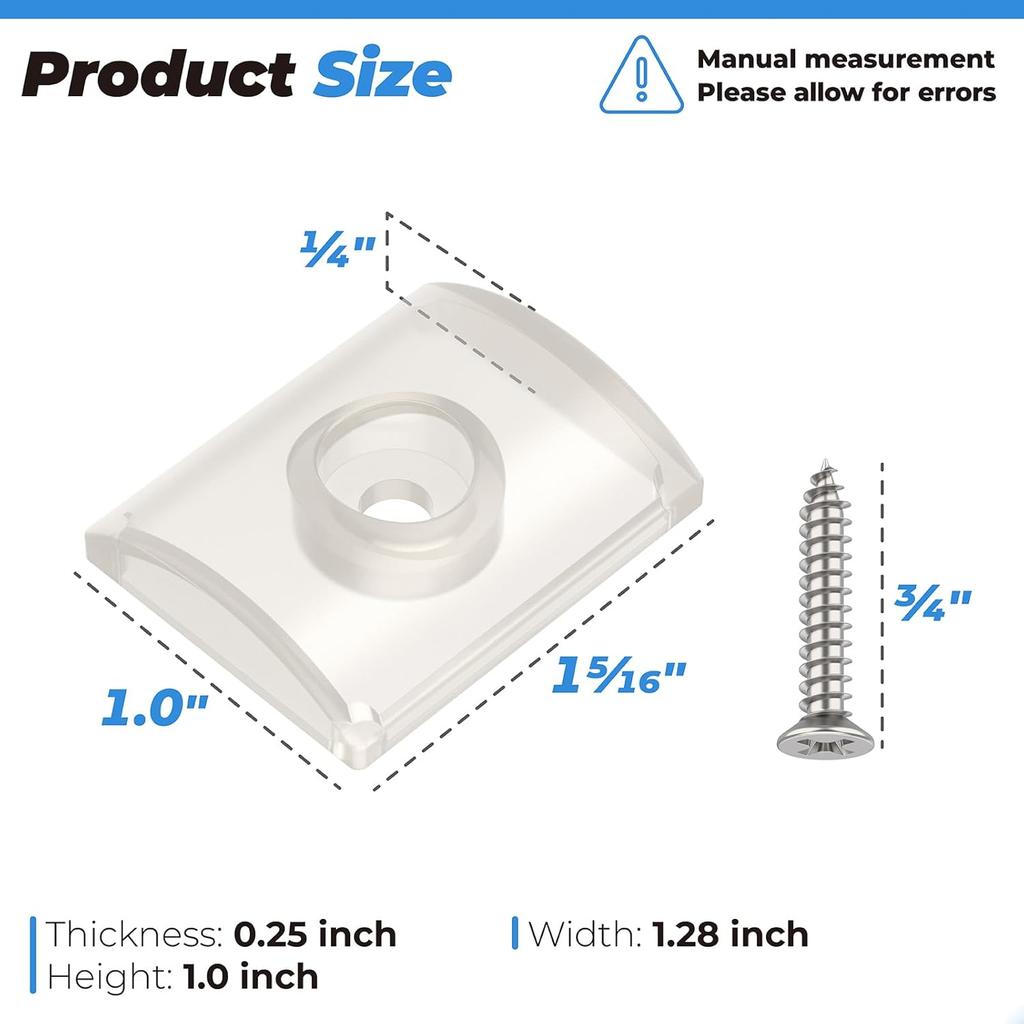 Wall Jamb Bumper for Glass Sliding Shower Doors Suitable for Shower Glass Moving Doors, Clear Shower Doors Bumper with Screws for Use with Sliding