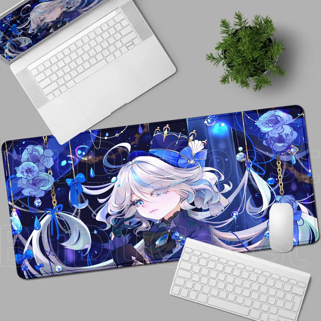 HD New Pretty Genshin Impact Furina Anime Mousepad Game Office PC Kawaii Girl Desk Mat Keyboard Mouse Pad Laptop Mice Mat Carpet