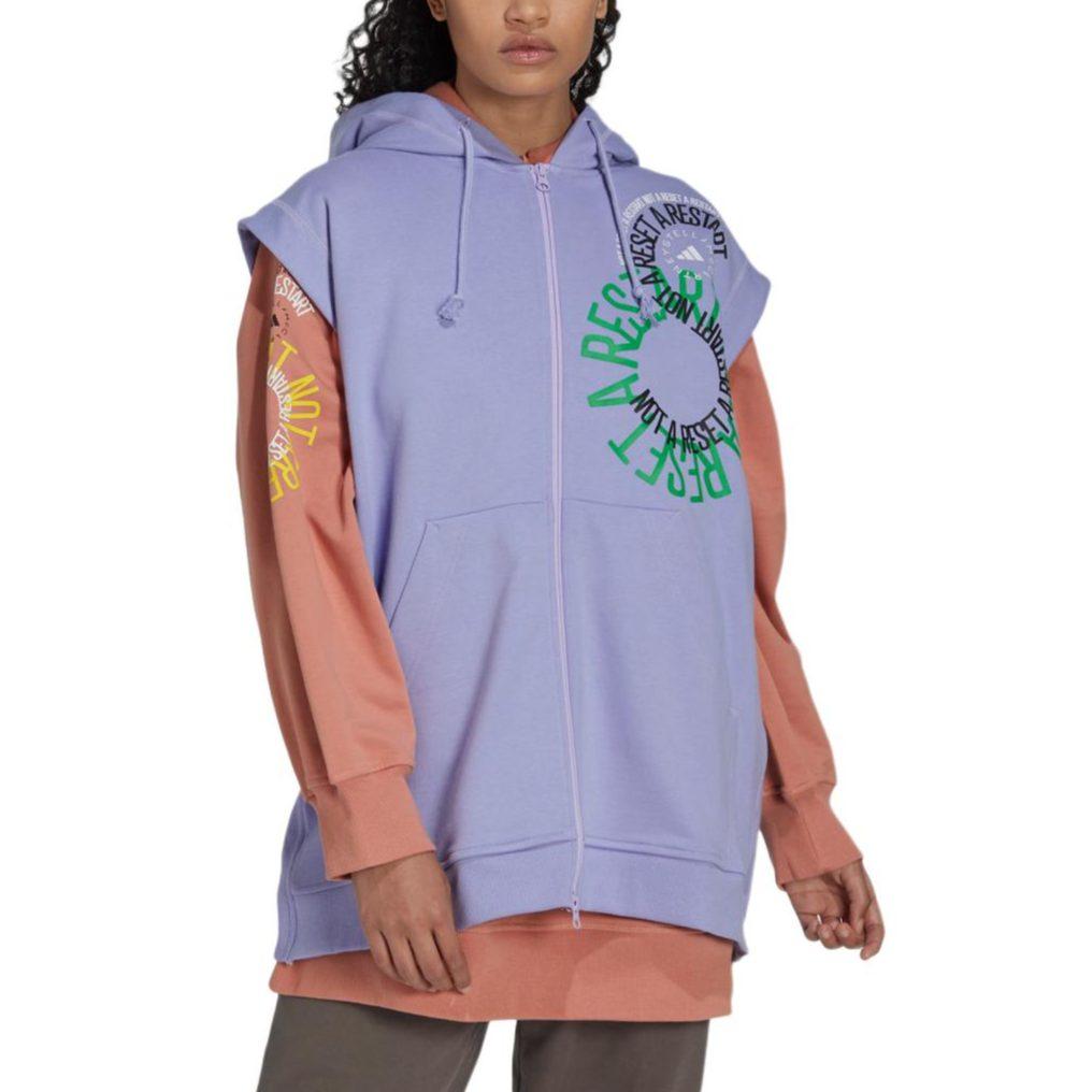 Adidas Sweatshirts Unisex Purple Hooded Moderate Cardigan IB5904