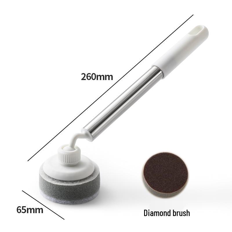Non-stick Pan Cleaning Brush - Long Handle, Non-Damaging Scrubbing Sponge for Pots and Dishes