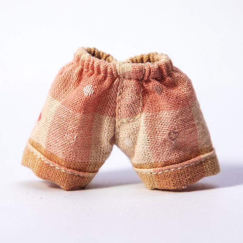 Handmade Ob11 Doll Pants Clothes Doll Grid Pattern Jeans Shorts Doll Accessories For Penny, Molly, Obitsu11,Gsc 1/12 Bjd Dolls