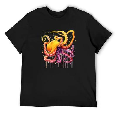 Octopus Sunrise T-Shirt Blouse Funny Costumes Anime Shirt Aesthetic Clothing Men's T-shirt