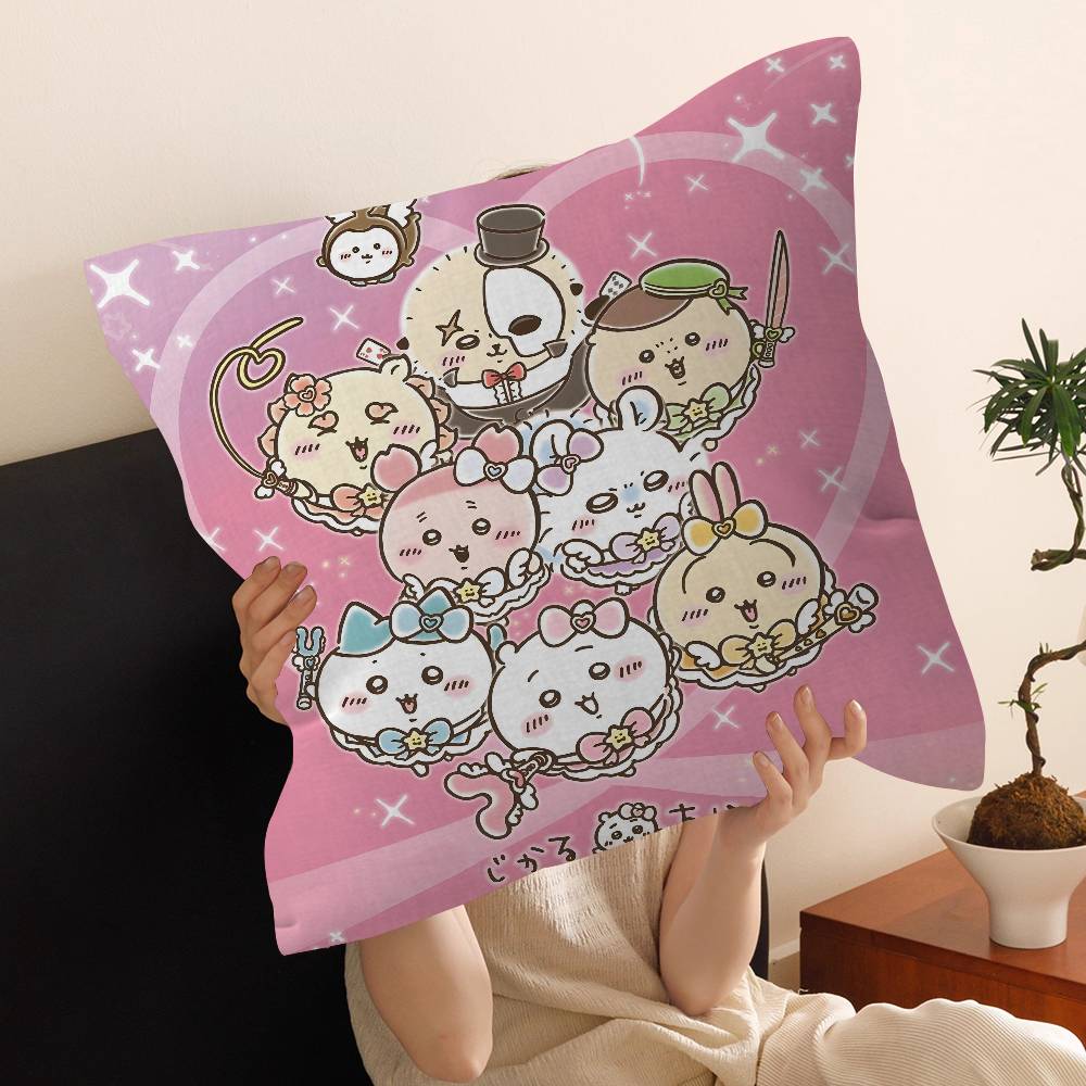 Cartoon Cute Amine Chiikawas Pillow Cushion Cover Pillowcase Living Room Sofa Home Decor