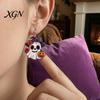 Holiday Party Costume Accessories 1 Pair Mexico Day of The Dead Earrings for Women, Acrylic Decorative Flower Ghost Dangle Drop Halloween Costume,