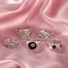 Punk Gothic Poker Ring Set for Women Vintage Spades Ace Silver Color Plated Retro Rhinestone Charm Billiards Ring Finger Jewelry