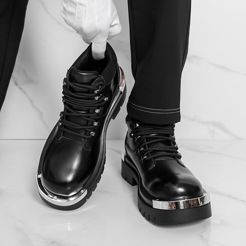Men's New Thick Soled Boots Leisure Fashion Luxury Styles Office or Work Outdoor Autumn and Winter Hot Selling Shoes Plus Size
