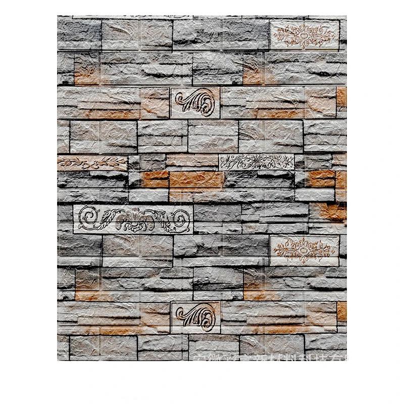 5/10pcs 70*77cm 3D Brick Wall Paper for Living Room Bedroom TV Wall Waterproof Self-Adhesive Wallpaper Foam DIY Wall Stickers