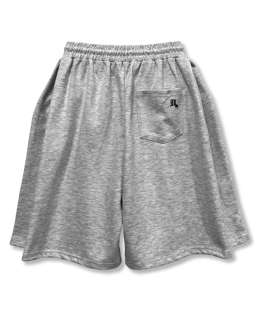 Damiswi Gothic Cross Wide Bermuda Shorts_Gray