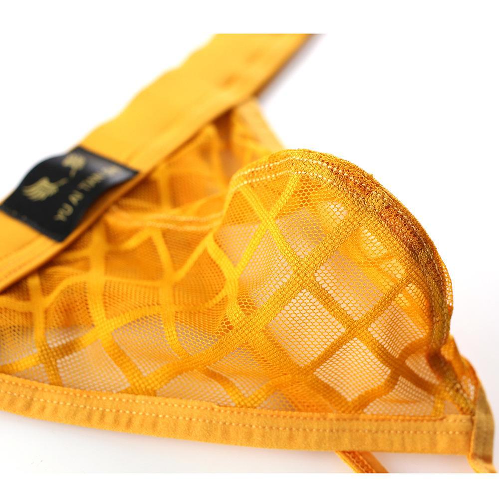 Men's Fashionable Breathable Mid-Waist Mesh Thong Underwear