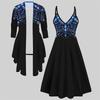 3D  Printed  Set Dress Coat ,  Double Color Combination with Simple Design  Fashion Print,suitable for Various Scene Fashion Styles