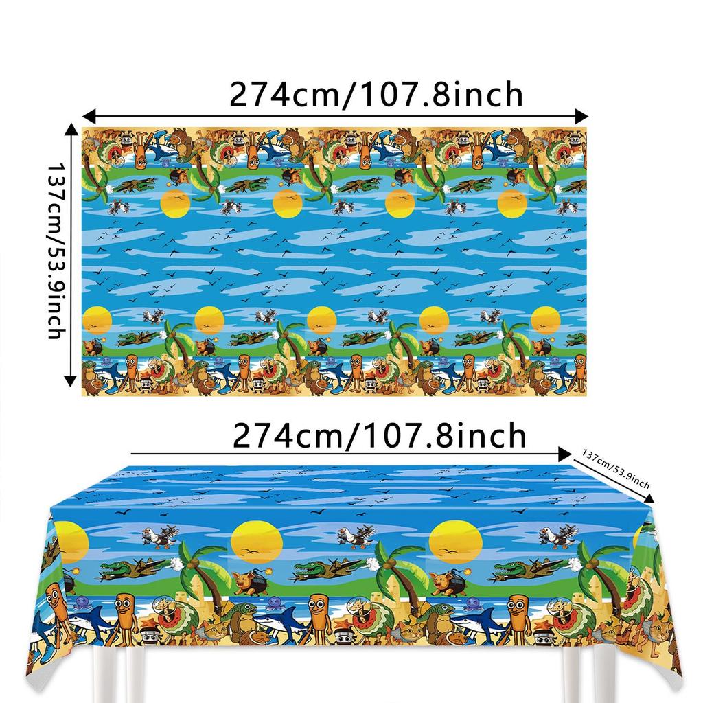 Cross-Border Classic Mountains & Seas Birthday Party Supplies: Cartoon Tableware & Fun Decorations