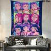 Playful Cartoon Girl Expression Set Tapestry Wallmounted Background Cloth Wall Covering Decoration Home Decor Background Cloth