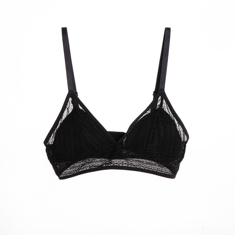 Mulberry silk bra without steel ring underwear women s seamless zero bondage thin bra breathable sexy silk bra M