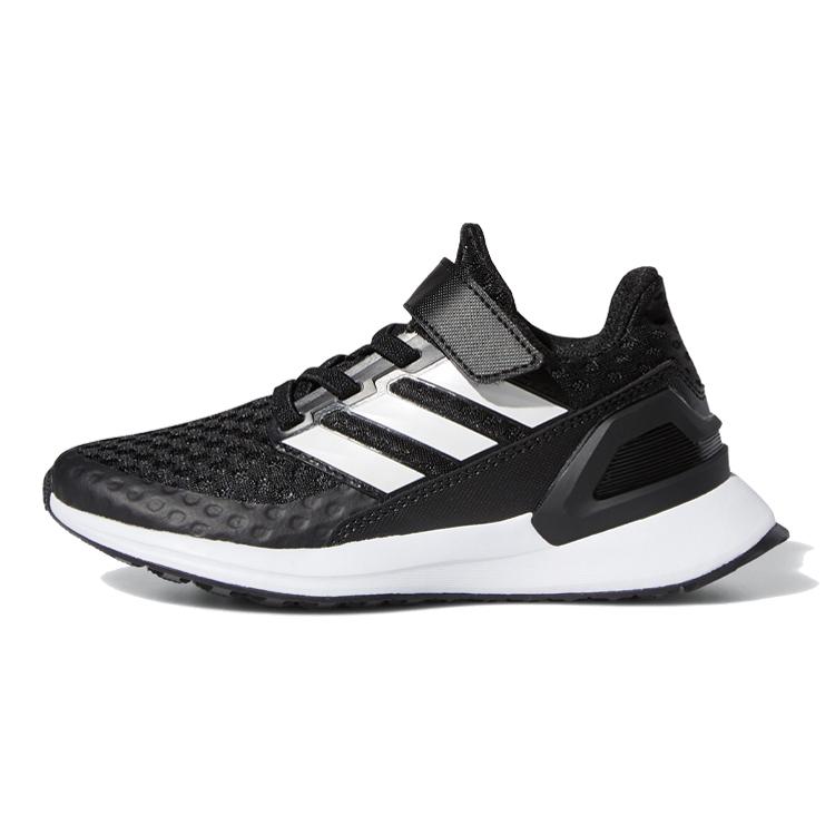 

Adidas Rapidarun El K Fabric Slip Resistant Low top Kids Running Shoes Black White Kids EF9258 28