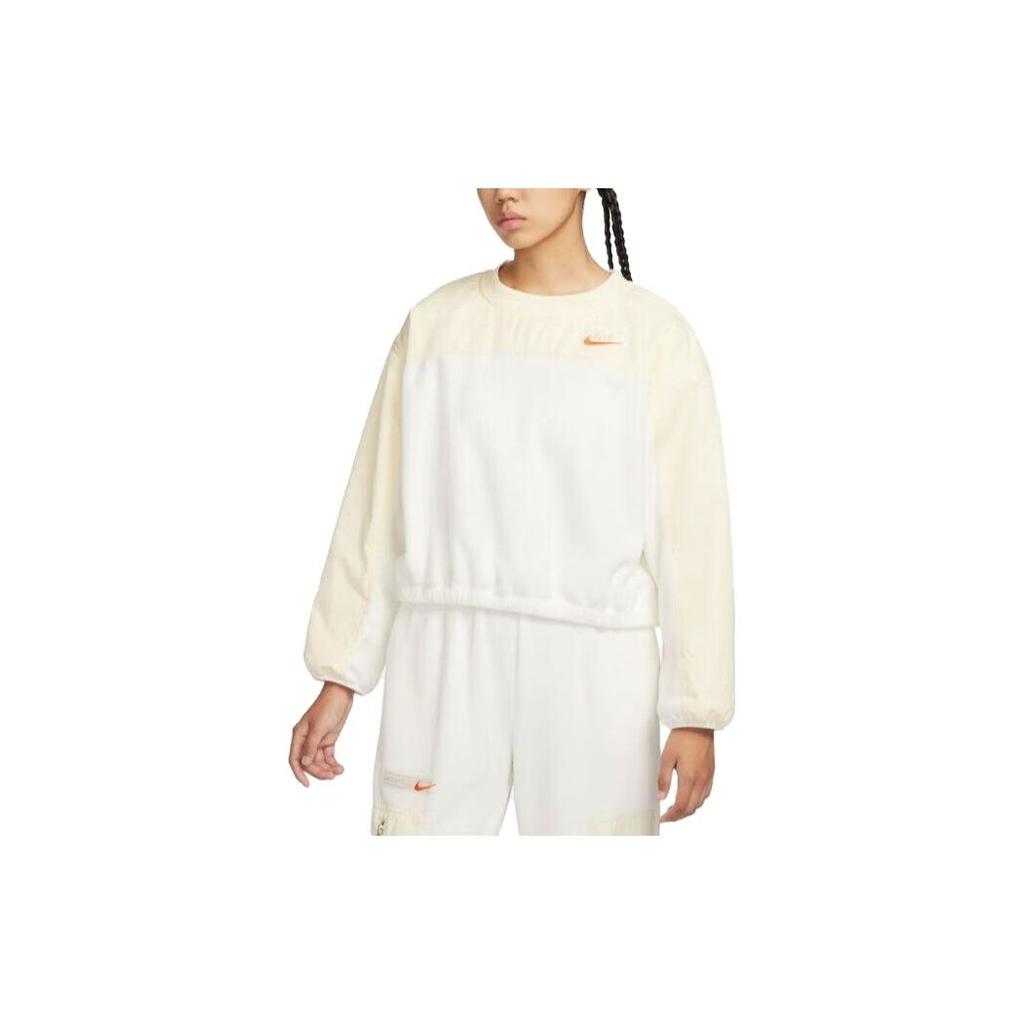 Nike Sweatshirts Women's White Crew Neck Moderate Nipped In Waist FB8685-133