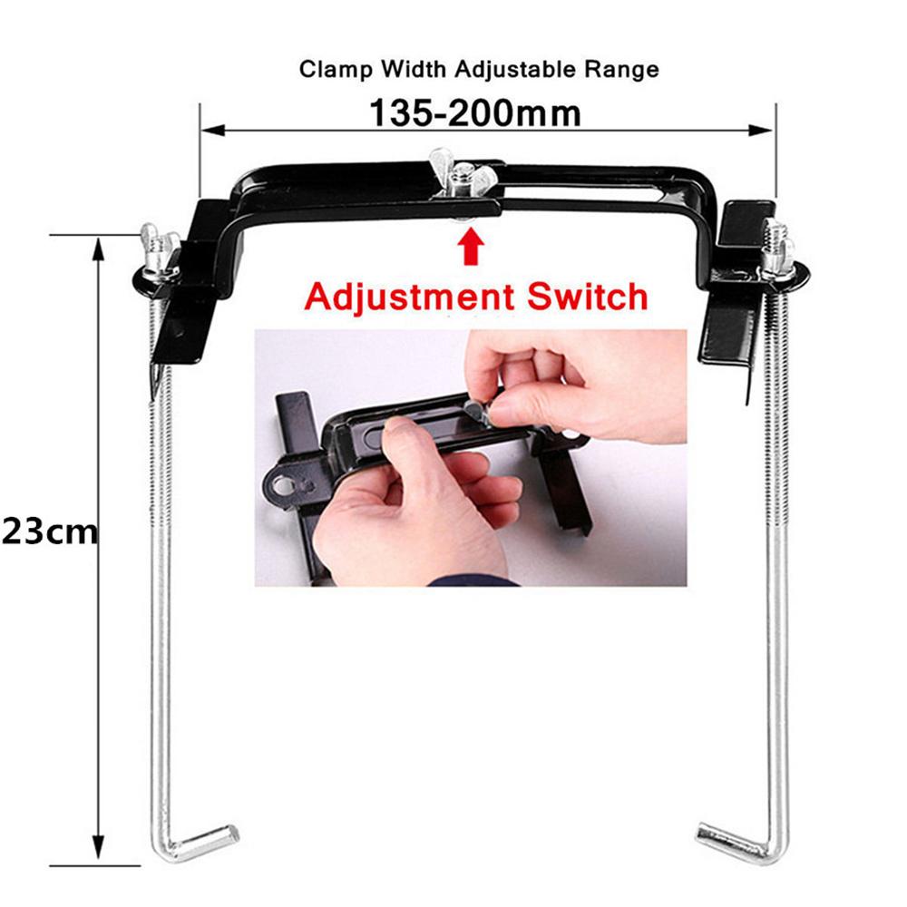 Universal Black Battery Tray Car Storage Battery Holder + Hold Down Clamp Safe
