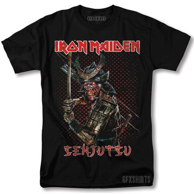 Camiseta Iron Maiden Senjutsu Rock Merch Gira de Conciertos Vntg Diseño Camiseta Unisex