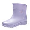 Rain Shoes Short Tube Women's Thick-soled Waterproof Shoes Non-slip Outdoor Rain Boots Work Rubber Shoes Warm Water Boots Women's Fashion