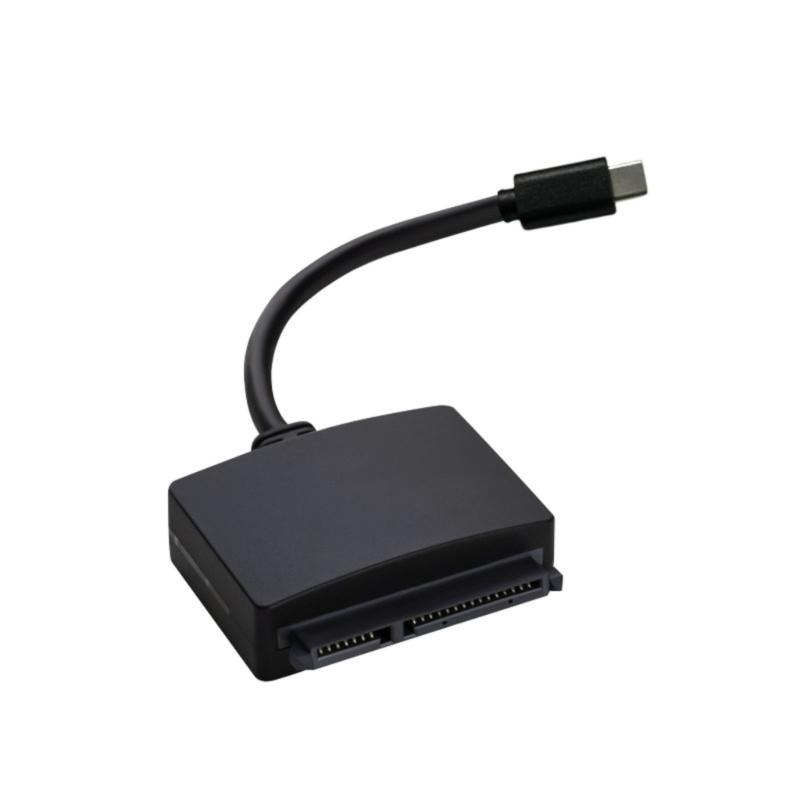 Two Interfaces USB A USB C To SATAs Converters for 2.5inch SSDs HDD External Drive Enclosure Data Backup