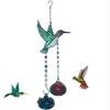 M-Modern-Stained Glass Feeder Wind Chime Bird Water Feeder To Feed Birds Durable Easy Install Easy To Use A