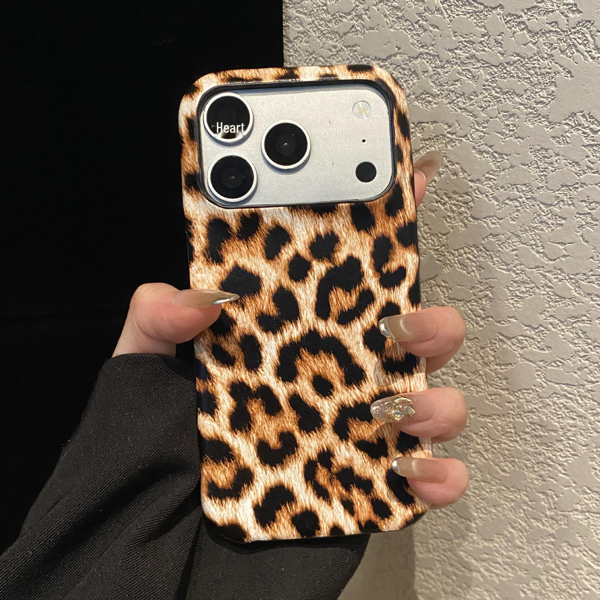 

Leopard Print Phone Case for Apple 17/16/15/14 Pro Max with Premium Feel - Japanese Korean Style iPhone 11 Pro 5.8 inch