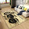 Retro Vintage Motorcycle Area Rug Large,Carpet Rug for Living Room Bedroom Sofa,Kitchen Bathroom Doormat Non-slip Floor Mat Gift