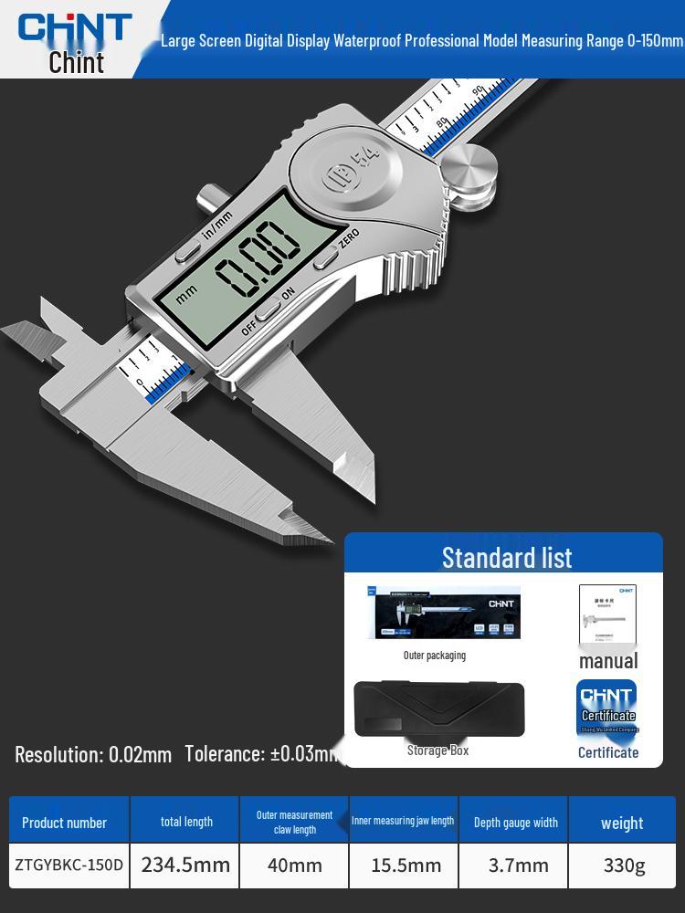Zhengtian Electronic Digital Vernier Caliper - Precise Stainless Steel Industrial Measuring Tool