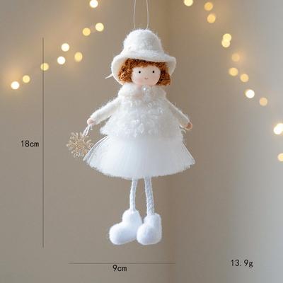 Fashion Fiber Christmas Ornaments Handmade Santa Girl Pendant Soft Cartoon Angel Angel Girl Ornaments Children Gifts