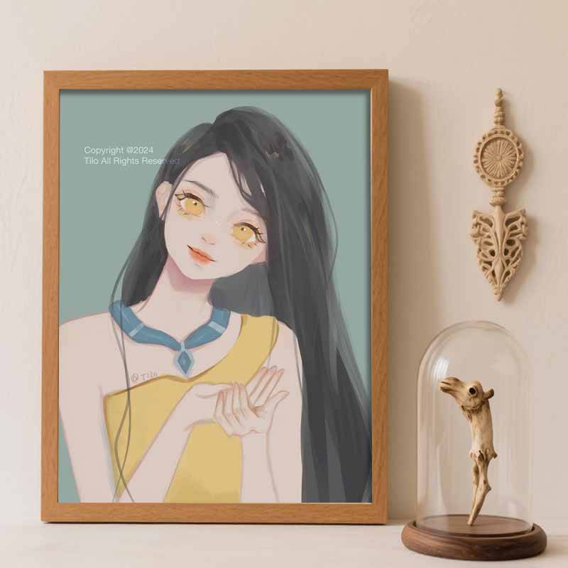 Disney Diamond Painting Set Classic Pocahontas Home Decor Craft, Perfect Handmade DIY Gift Idea Round 20x30cm