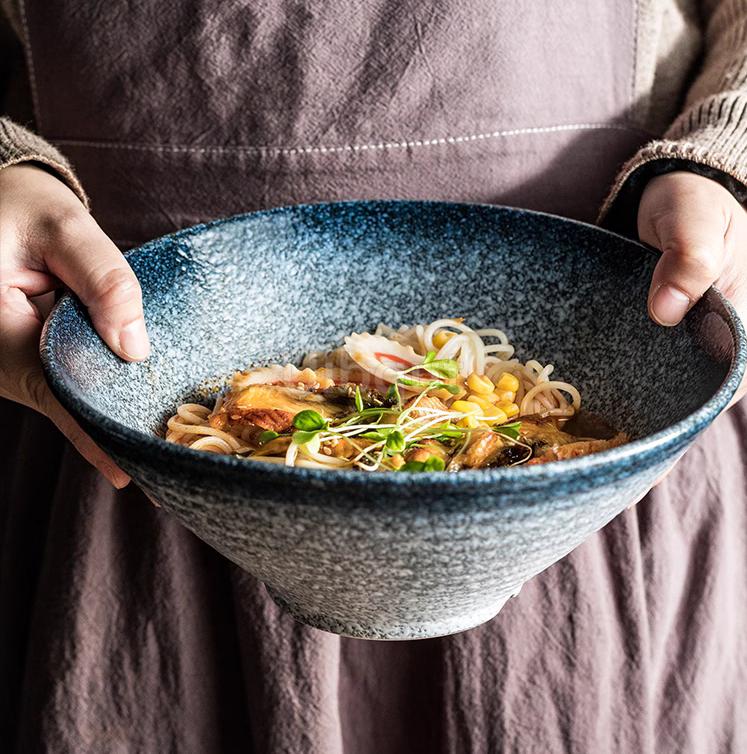 Japanese Noodles bowl restaurant household Spicy large big capacity ceramic soup dumpling bowl Wonton Italian pasta noodles bowl